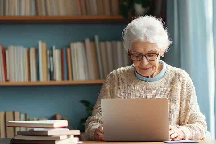 Ältere Frau vor Laptop - © kora studio - stock.adobe.com